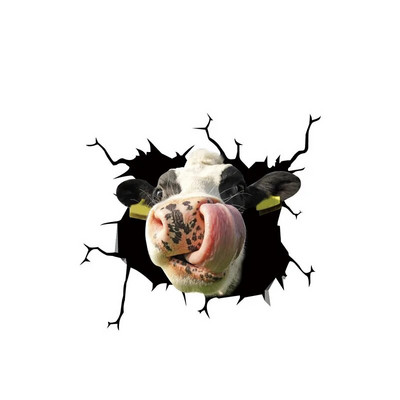 Smiješne 3d auto naljepnice za prozore automobila Svinja Pas Konj Krava Razbijeni prozor Elektrostatske naljepnice Naljepnice za staklo Kupaonski zidni umjetnički dekor