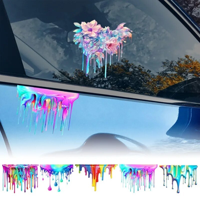 Juokingos dažų dėmės Automobilių lipdukai Automobilio kėbulas Individualizuotas dekoratyvinis langas Vaivorykštės papuoštų lipdukai Automobilių dekoratyviniai priedai