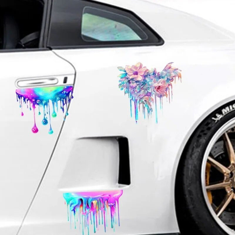 Juokingos dažų dėmės Automobilių lipdukai Automobilio kėbulas Individualizuotas dekoratyvinis langas Vaivorykštės papuoštų lipdukai Automobilių dekoratyviniai priedai