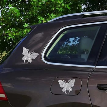 Bling Shiny Rhinestone Butterfly Auto Decal Adhesive Crystal Car Sticker Bumper Window Laptop Decor Exterior Направи си сам аксесоари
