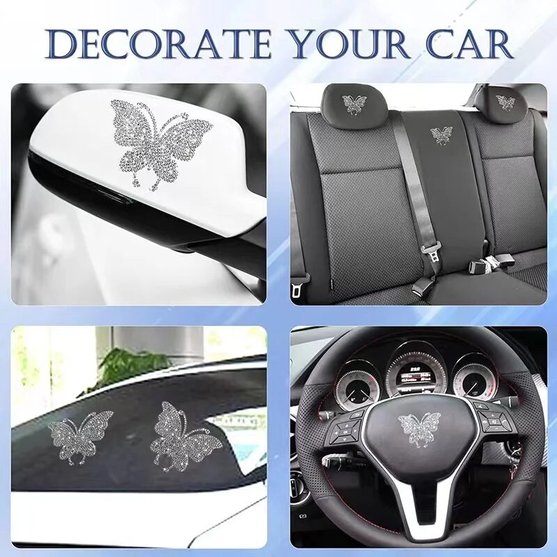 Blingi läikiv kivist liblikas autokleebis, kristallist autokleebis põrkeraua aken Sülearvuti sisekujundus välimine isetegemise tarvikud