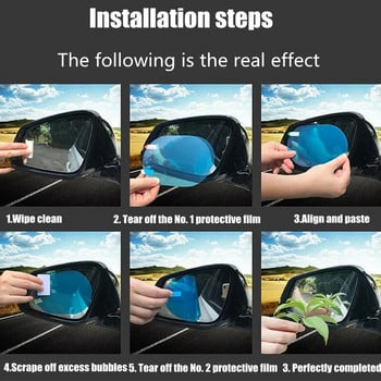 2 бр. Автомобилно дъждоустойчиво фолио Автомобилно огледало за обратно виждане Защитно, устойчиво на дъжд против замъгляване Водоустойчиво фолио Мембранен стикер за кола Аксесоари за кола