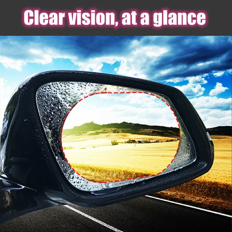 2 vnt. Automobilio nuo lietaus plėvelė Automobilio galinio vaizdo veidrodėlis Apsauginis nuo lietaus nepraleidžiantis nuo rūko vandeniui atsparios plėvelės membranos automobilio lipdukas Automobilių priedai