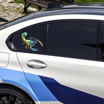 G134 19.3X20CM Личност Скорпион Автомобилен стикер и стикери Светлоотразителен лазерен автомобилен стил 3D стикери Водоустойчив слънцезащитен крем