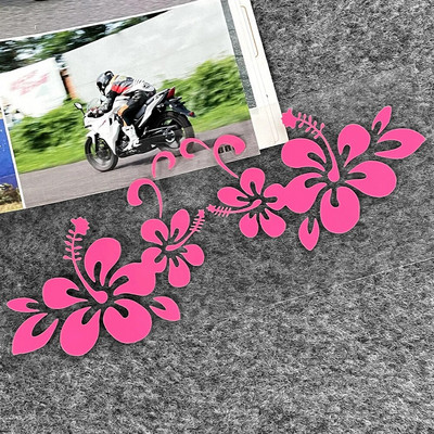 JDM Hawaiian Hibiscus Flower Reflective Αυτοκόλλητο Αυτοκόλλητο Διακόσμηση μοτοσικλέτας σκούτερ αμαξώματος αυτοκινήτου Αξεσουάρ αυτοκόλλητων προφυλακτήρα παρμπρίζ αυτοκινήτου
