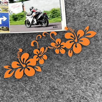JDM Hawaiian Hibiscus Flower Reflective Αυτοκόλλητο Αυτοκόλλητο Διακόσμηση μοτοσικλέτας σκούτερ αμαξώματος αυτοκινήτου Αξεσουάρ αυτοκόλλητων προφυλακτήρα παρμπρίζ αυτοκινήτου