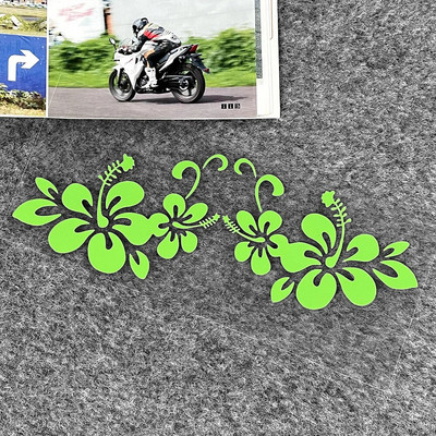 JDM Hawaiian Hibiscus Flower Reflective Αυτοκόλλητο Αυτοκόλλητο Διακόσμηση μοτοσικλέτας σκούτερ αμαξώματος αυτοκινήτου Αξεσουάρ αυτοκόλλητων προφυλακτήρα παρμπρίζ αυτοκινήτου