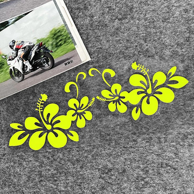 JDM Hawaiian Hibiscus Flower Reflective Αυτοκόλλητο Αυτοκόλλητο Διακόσμηση μοτοσικλέτας σκούτερ αμαξώματος αυτοκινήτου Αξεσουάρ αυτοκόλλητων προφυλακτήρα παρμπρίζ αυτοκινήτου