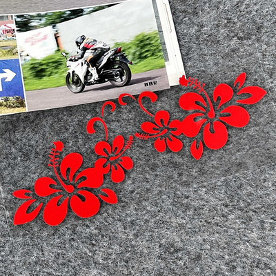 JDM Hawaiian Hibiscus Flower Reflective Αυτοκόλλητο Αυτοκόλλητο Διακόσμηση μοτοσικλέτας σκούτερ αμαξώματος αυτοκινήτου Αξεσουάρ αυτοκόλλητων προφυλακτήρα παρμπρίζ αυτοκινήτου