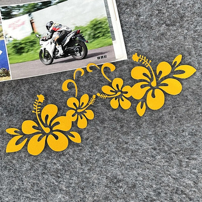 JDM Hawaiian Hibiscus Flower Reflective Αυτοκόλλητο Αυτοκόλλητο Διακόσμηση μοτοσικλέτας σκούτερ αμαξώματος αυτοκινήτου Αξεσουάρ αυτοκόλλητων προφυλακτήρα παρμπρίζ αυτοκινήτου