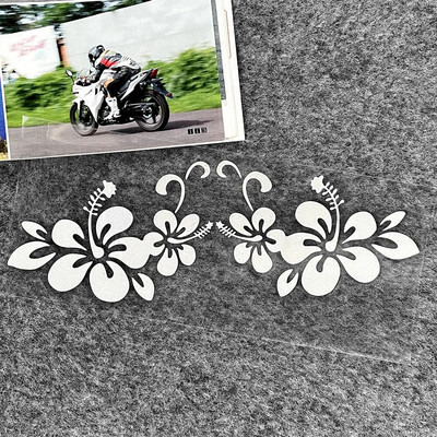 JDM Hawaiian Hibiscus Flower Reflective Αυτοκόλλητο Αυτοκόλλητο Διακόσμηση μοτοσικλέτας σκούτερ αμαξώματος αυτοκινήτου Αξεσουάρ αυτοκόλλητων προφυλακτήρα παρμπρίζ αυτοκινήτου