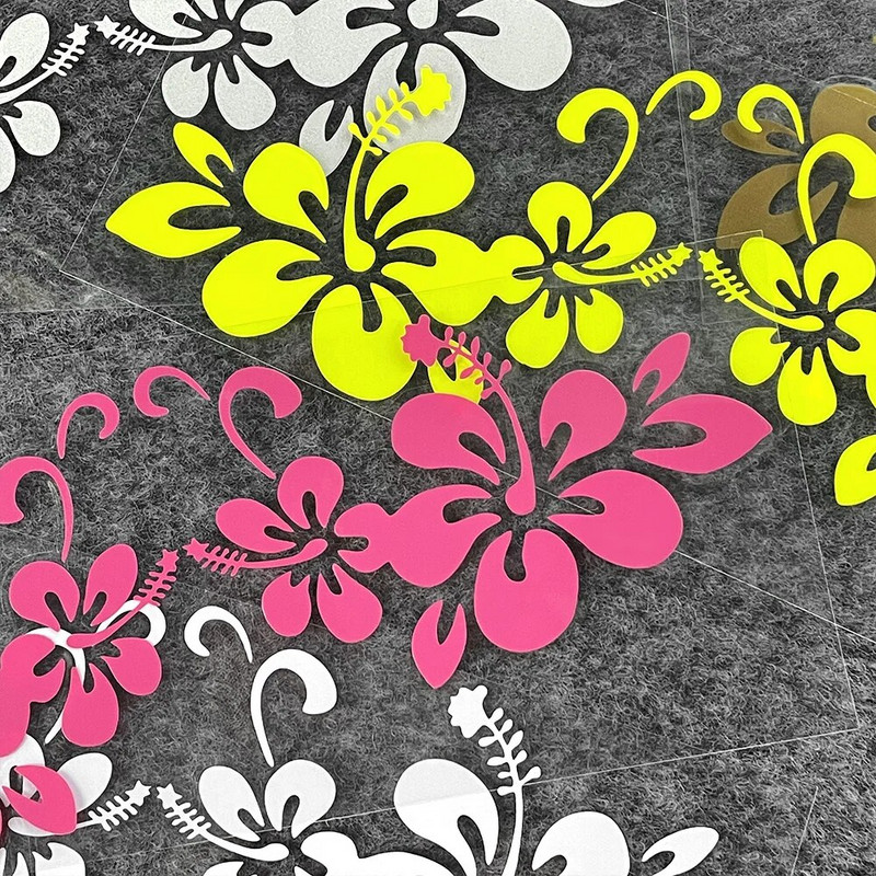 JDM Hawaiian Hibiscus Flower Reflective Αυτοκόλλητο Αυτοκόλλητο Διακόσμηση μοτοσικλέτας σκούτερ αμαξώματος αυτοκινήτου Αξεσουάρ αυτοκόλλητων προφυλακτήρα παρμπρίζ αυτοκινήτου