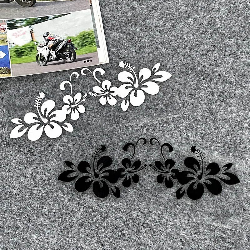 JDM Hawaiian Hibiscus Flower Reflective Αυτοκόλλητο Αυτοκόλλητο Διακόσμηση μοτοσικλέτας σκούτερ αμαξώματος αυτοκινήτου Αξεσουάρ αυτοκόλλητων προφυλακτήρα παρμπρίζ αυτοκινήτου
