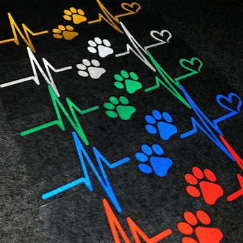 Heartbeat Dog Paw Reflektive Αυτοκόλλητα Μοτοσικλέτας Μοτοσικλέτα Μοτοσικλέτα Σκούτερ Σώμα Αυτοκόλλητα Αξεσουάρ για Piaggio Vespa 300 GTS PX Sprint