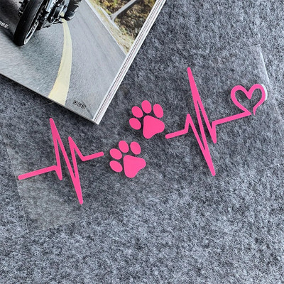 Heartbeat Dog Paw atstarojošas uzlīmes Motociklam Moto Moto Motorollera Body Decal Aksesuāri Piaggio Vespa 300 GTS PX Sprint