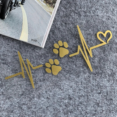 Heartbeat Dog Paw atstarojošas uzlīmes Motociklam Moto Moto Motorollera Body Decal Aksesuāri Piaggio Vespa 300 GTS PX Sprint