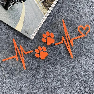 Heartbeat Dog Paw atstarojošas uzlīmes Motociklam Moto Moto Motorollera Body Decal Aksesuāri Piaggio Vespa 300 GTS PX Sprint