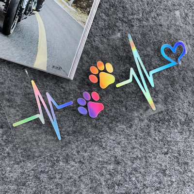 Heartbeat Dog Paw atstarojošas uzlīmes Motociklam Moto Moto Motorollera Body Decal Aksesuāri Piaggio Vespa 300 GTS PX Sprint