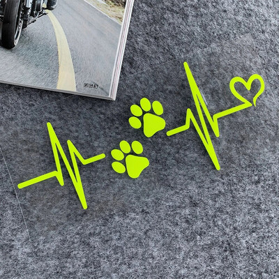 Heartbeat Dog Paw atstarojošas uzlīmes Motociklam Moto Moto Motorollera Body Decal Aksesuāri Piaggio Vespa 300 GTS PX Sprint