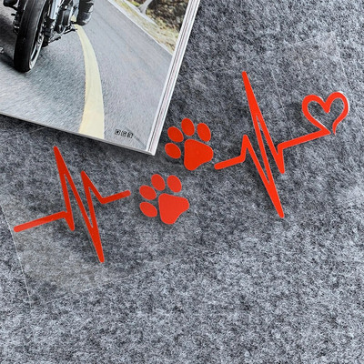 Heartbeat Dog Paw atstarojošas uzlīmes Motociklam Moto Moto Motorollera Body Decal Aksesuāri Piaggio Vespa 300 GTS PX Sprint