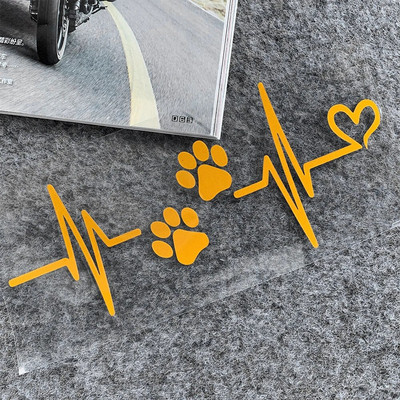 Heartbeat Dog Paw atstarojošas uzlīmes Motociklam Moto Moto Motorollera Body Decal Aksesuāri Piaggio Vespa 300 GTS PX Sprint