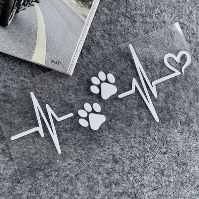 Heartbeat Dog Paw atstarojošas uzlīmes Motociklam Moto Moto Motorollera Body Decal Aksesuāri Piaggio Vespa 300 GTS PX Sprint