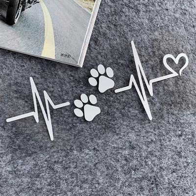 Heartbeat Dog Paw atstarojošas uzlīmes Motociklam Moto Moto Motorollera Body Decal Aksesuāri Piaggio Vespa 300 GTS PX Sprint