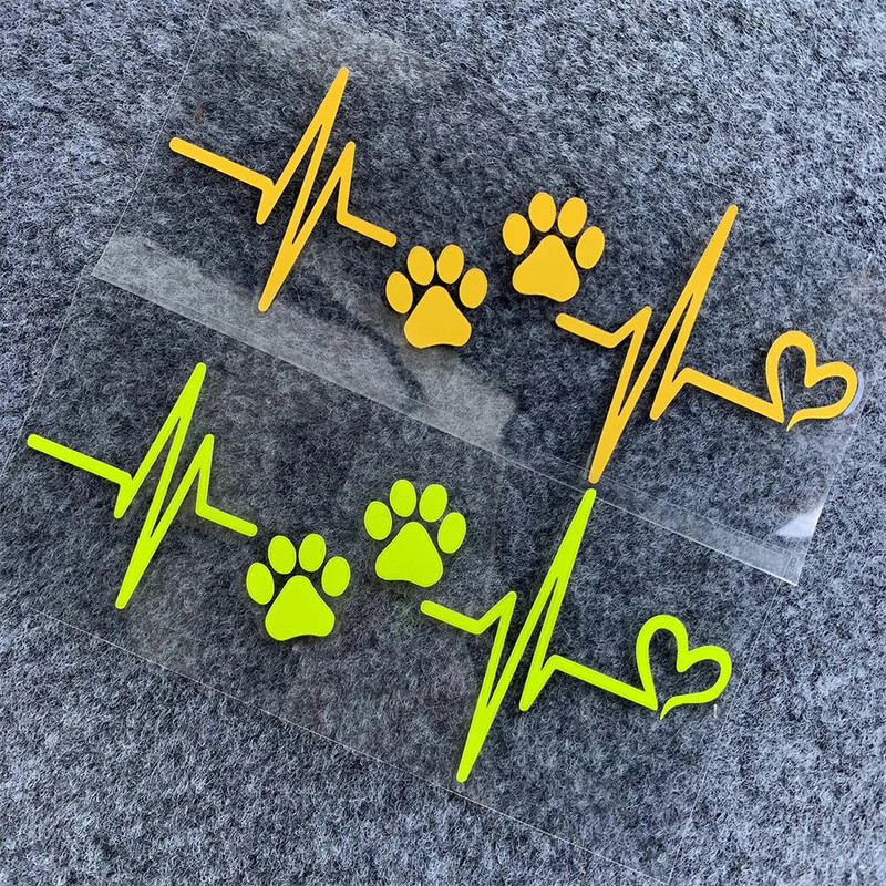 Heartbeat Dog Paw atstarojošas uzlīmes Motociklam Moto Moto Motorollera Body Decal Aksesuāri Piaggio Vespa 300 GTS PX Sprint