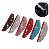 Auto tahavaatepeegli vihmakulmude ilmastikuriba Rhinestone`i auto tagavaate külgmiselt lume päikesesirm vihmakatte kaitse osad tarvikud