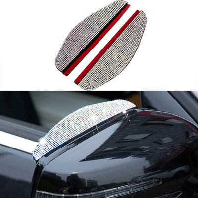 Auto tahavaatepeegli vihmakulmude ilmastikuriba Rhinestone`i auto tagavaate külgmiselt lume päikesesirm vihmakatte kaitse osad tarvikud