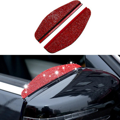 Auto tahavaatepeegli vihmakulmude ilmastikuriba Rhinestone`i auto tagavaate külgmiselt lume päikesesirm vihmakatte kaitse osad tarvikud