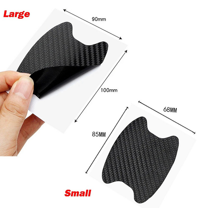 AQTQAQ 4 τεμ./Σετ Εξωτερικό αδιάβροχο αυτοκόλλητο μπολ αυτοκινήτου με υφή από ανθρακονήματα Λαβή πόρτας αυτοκινήτου Προστατευτικά αυτοκόλλητα από γρατσουνιές