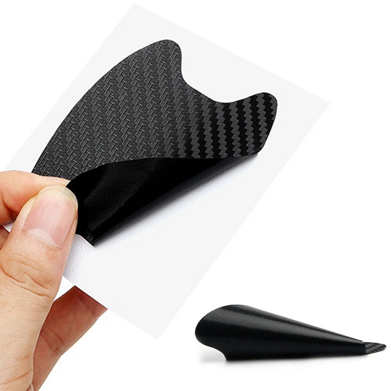 AQTQAQ 4 τεμ./Σετ Εξωτερικό αδιάβροχο αυτοκόλλητο μπολ αυτοκινήτου με υφή από ανθρακονήματα Λαβή πόρτας αυτοκινήτου Προστατευτικά αυτοκόλλητα από γρατσουνιές