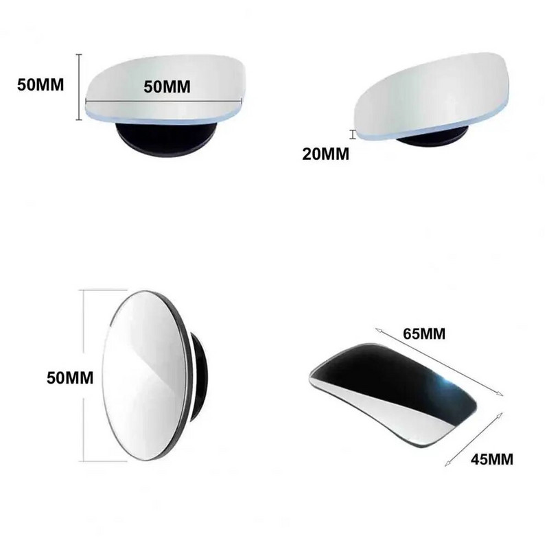 2db/szett visszapillantó tükör, nagy tisztaságú, széles látószögű mini 360 fokos domború hátsó tükör autóhoz