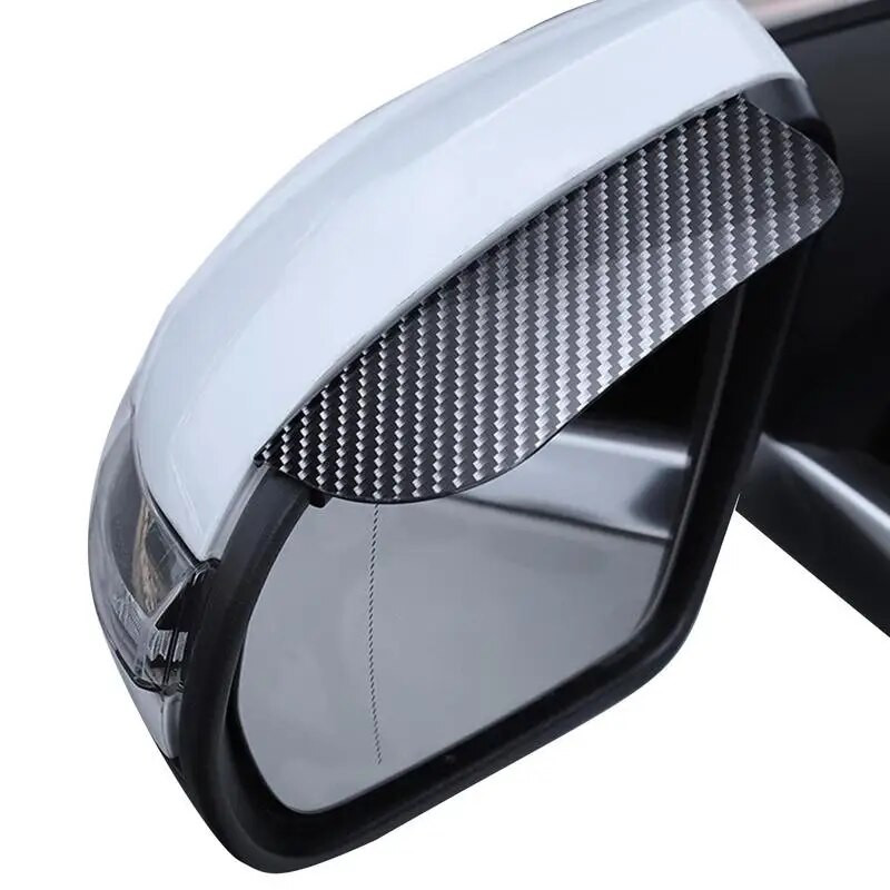 2gab Automašīnas atpakaļskata spoguļu lietus uzacu aizsargs, oglekļa šķiedras automašīnas aizmugures skata sānu sniega saulessargs lietus aizsargs automašīnas spoguļa piederumi