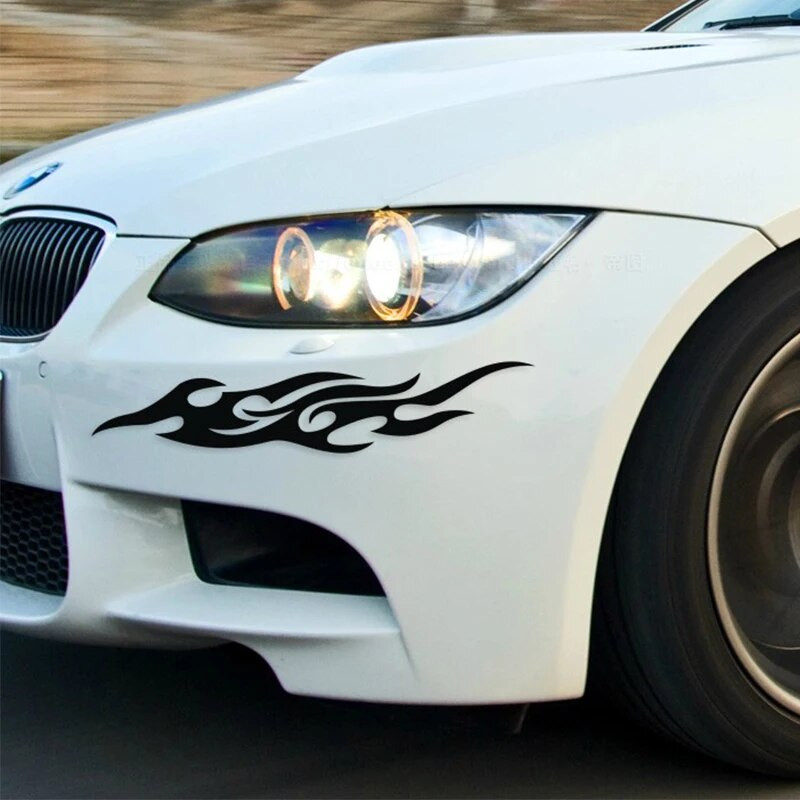 2 tk Autokleebised Modifitseeritud leekkleebised Kriimud Mootorratta kaitseraua kapoti tahavaate peegli peakaane kleebis auto stiilikujundus