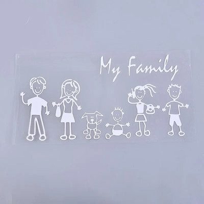 Pereauto kleebise aknakleebis Pulkkujuline laps, kass, koer, lemmiklooma kaitseraua, mu ema