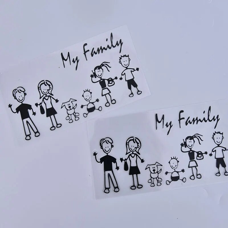 Pereauto kleebise aknakleebis Pulkkujuline laps, kass, koer, lemmiklooma kaitseraua, mu ema