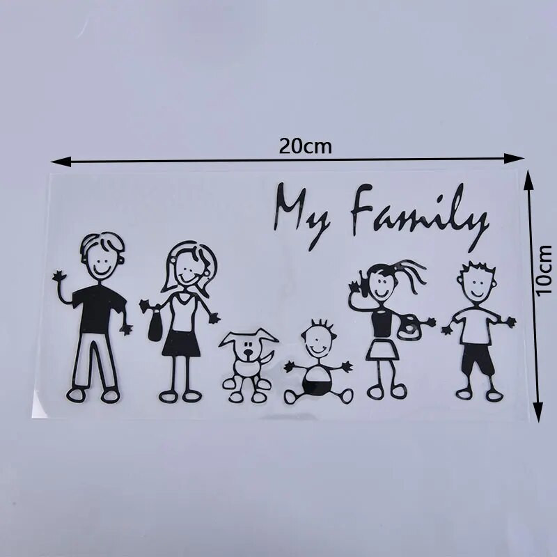 Pereauto kleebise aknakleebis Pulkkujuline laps, kass, koer, lemmiklooma kaitseraua, mu ema