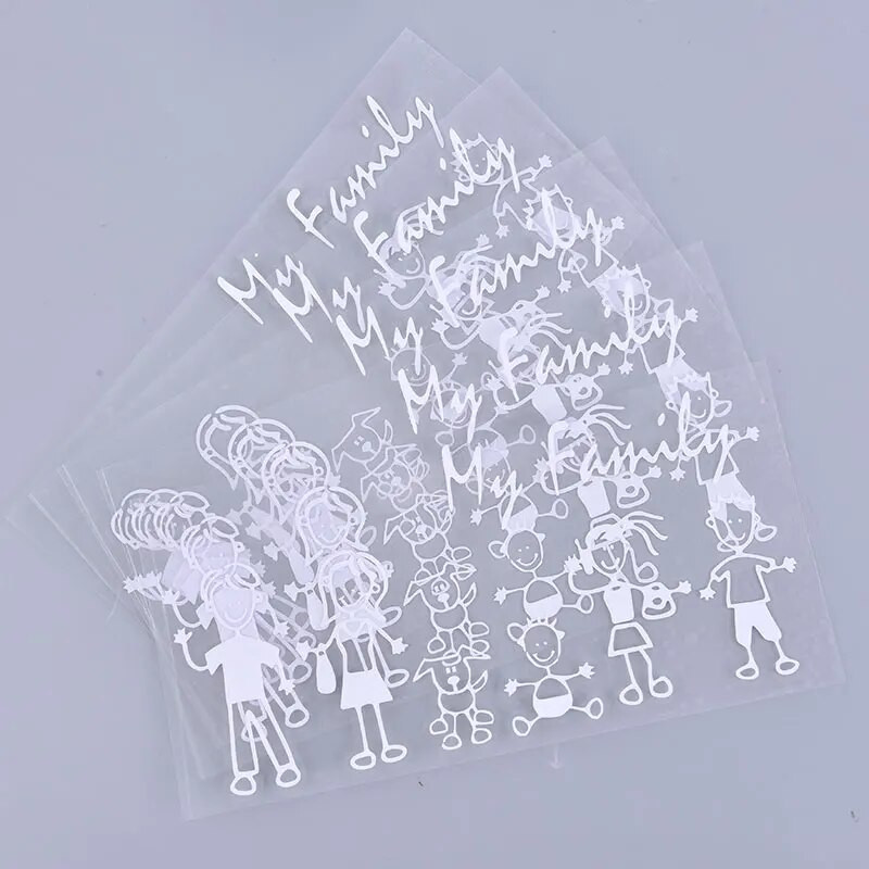 Pereauto kleebise aknakleebis Pulkkujuline laps, kass, koer, lemmiklooma kaitseraua, mu ema