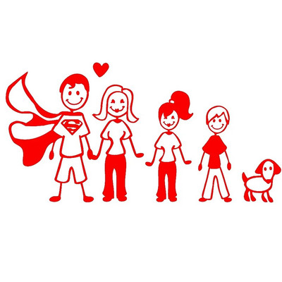 Αυτοκόλλητα 24 εκ. Happy Family Car σε Αυτοκόλλητα Προϊόντα Μοτοσικλέτας Χαλκομανίες Αξεσουάρ PVC Κομψό, αντηλιακό και αδιάβροχο χαριτωμένο,