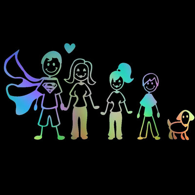 Αυτοκόλλητα 24 εκ. Happy Family Car σε Αυτοκόλλητα Προϊόντα Μοτοσικλέτας Χαλκομανίες Αξεσουάρ PVC Κομψό, αντηλιακό και αδιάβροχο χαριτωμένο,