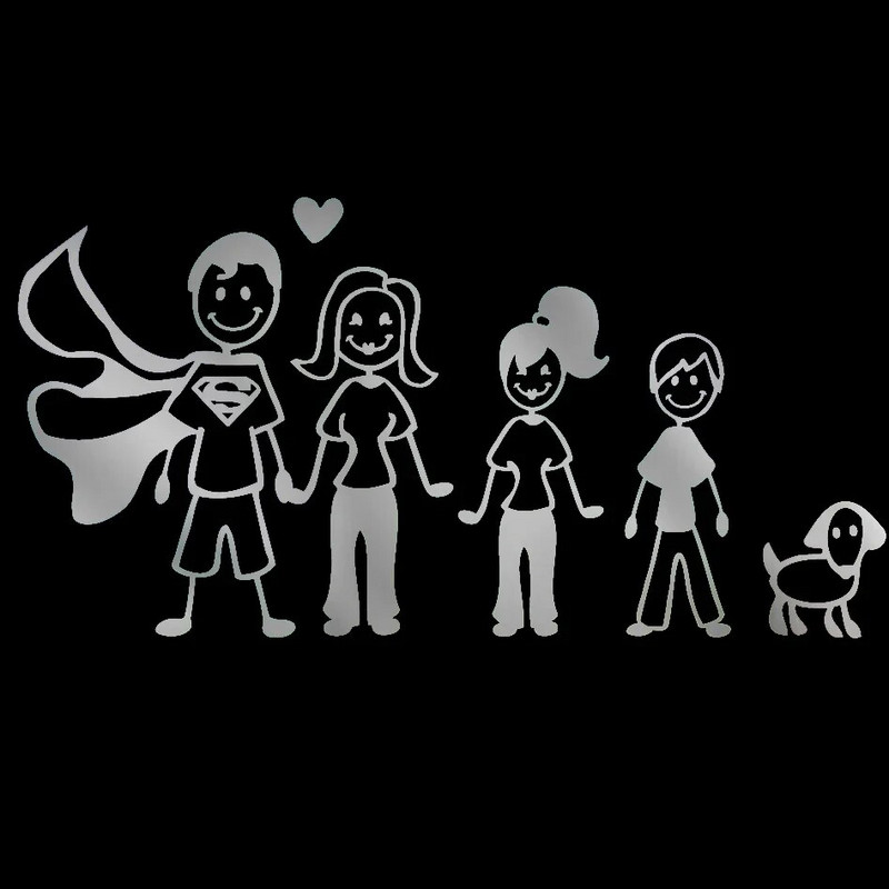 Αυτοκόλλητα 24 εκ. Happy Family Car σε Αυτοκόλλητα Προϊόντα Μοτοσικλέτας Χαλκομανίες Αξεσουάρ PVC Κομψό, αντηλιακό και αδιάβροχο χαριτωμένο,