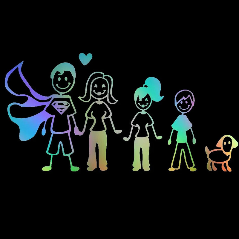 Αυτοκόλλητα 24 εκ. Happy Family Car σε Αυτοκόλλητα Προϊόντα Μοτοσικλέτας Χαλκομανίες Αξεσουάρ PVC Κομψό, αντηλιακό και αδιάβροχο χαριτωμένο,