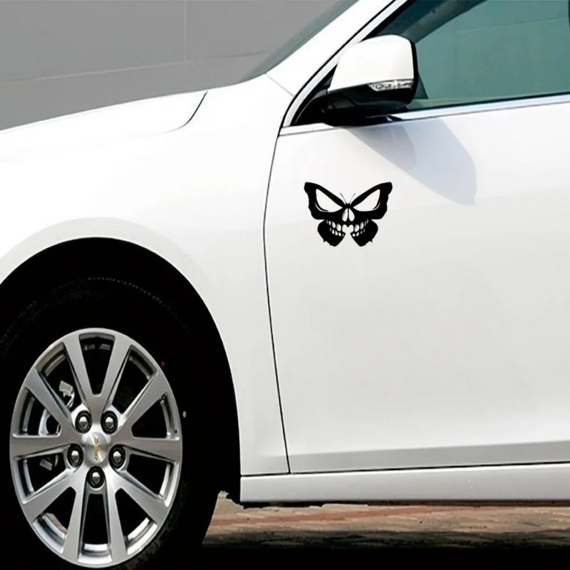 Αυτοκόλλητα μοτοσικλέτας Skull Butterfly για αγωνιστικό κράνος δεξαμενής καυσίμου αμαξώματος αδιάβροχα αυτοκόλλητα Κάλυμμα πόρτας προφυλακτήρα αυτοκινήτου γρατσουνιές διακόσμηση