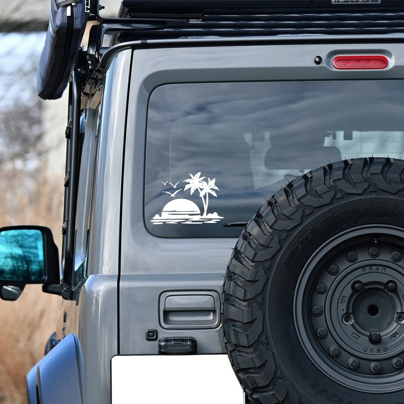 Palmas vasaras automašīnu uzlīmes Motociklu uzlīmes Automašīnu veidošanas piederumi Automašīnu veidošanas piederumi DIY Auto kravas automašīnu uzlīme Ūdensizturīga un neatdalāmaPielāgota