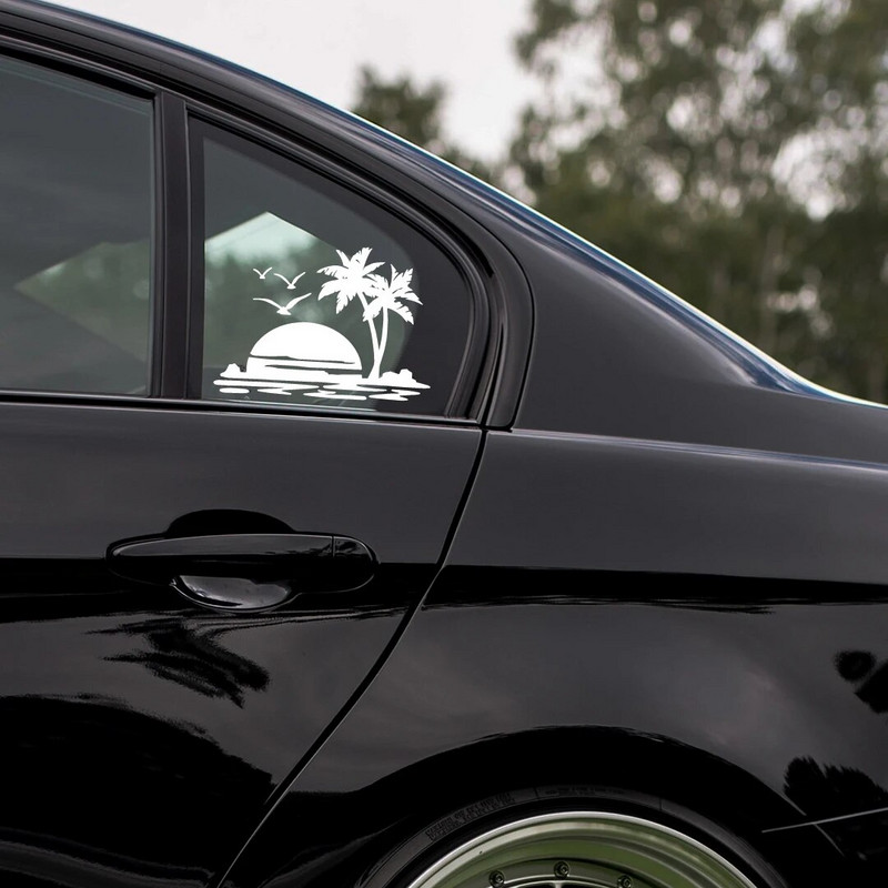 Palmas vasaras automašīnu uzlīmes Motociklu uzlīmes Automašīnu veidošanas piederumi Automašīnu veidošanas piederumi DIY Auto kravas automašīnu uzlīme Ūdensizturīga un neatdalāmaPielāgota