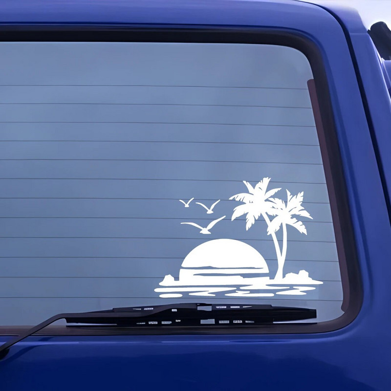 Palmas vasaras automašīnu uzlīmes Motociklu uzlīmes Automašīnu veidošanas piederumi Automašīnu veidošanas piederumi DIY Auto kravas automašīnu uzlīme Ūdensizturīga un neatdalāmaPielāgota