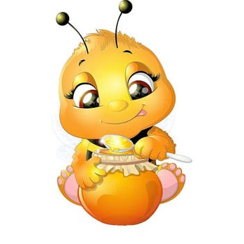 Стикер за кола Сладка малка пчела Карикатура с насекоми Водоустойчив винилов стикер Автомобилни аксесоари Самозалепващ се декор