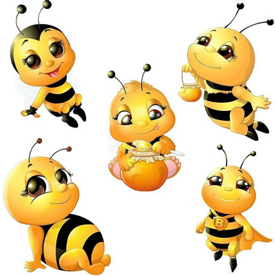 Стикер за кола Сладка малка пчела Карикатура с насекоми Водоустойчив винилов стикер Автомобилни аксесоари Самозалепващ се декор